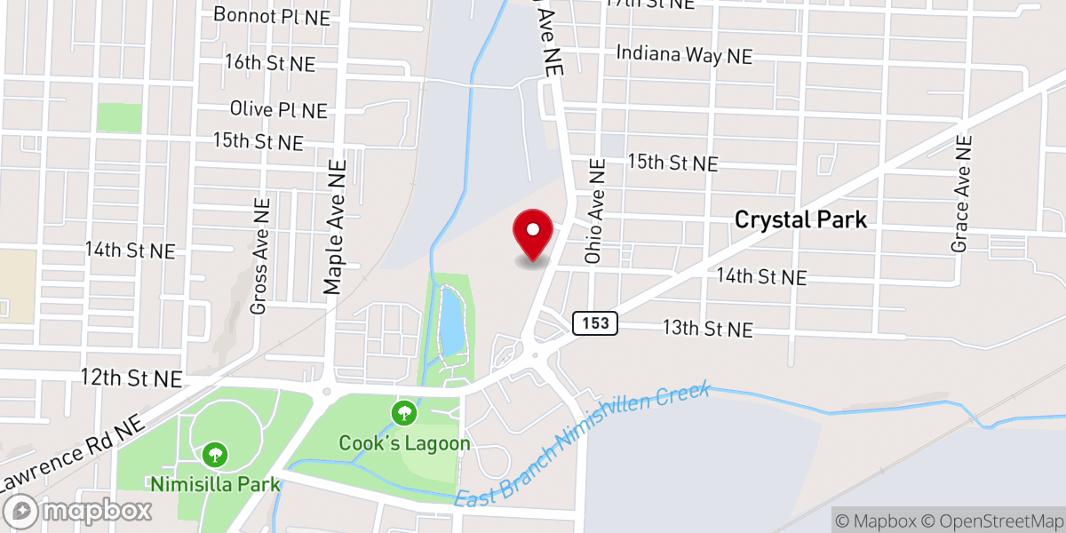 Map showing location of Crystal Park Wesleyan Church