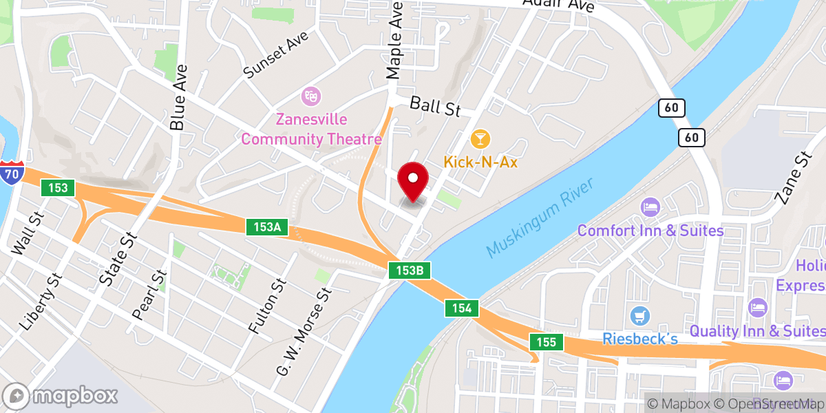 Map showing location of First Assembly of God