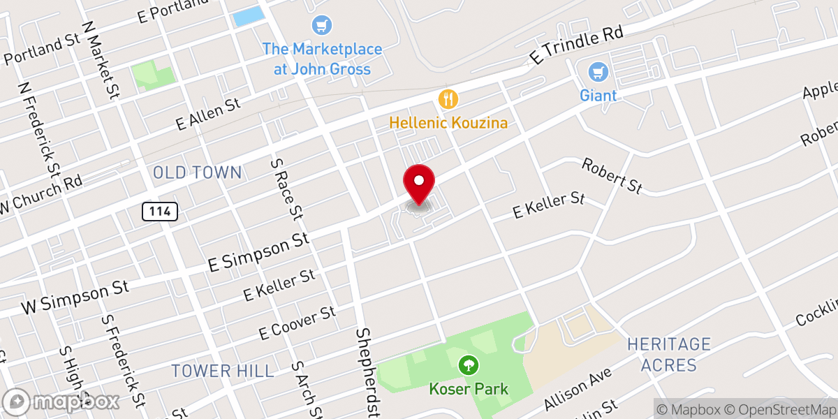 Map showing location of Knights of Columbus 10685