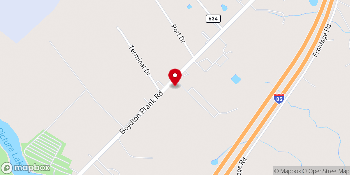 Map showing location of Oak Grove Baptist Church