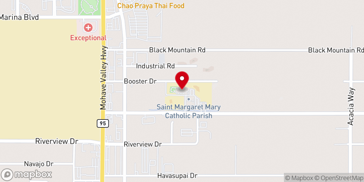 Map showing location of St Margaret Mary Catholic Church