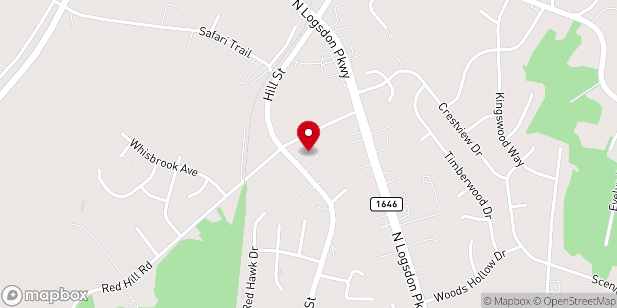 Map showing location of Red Hill Church