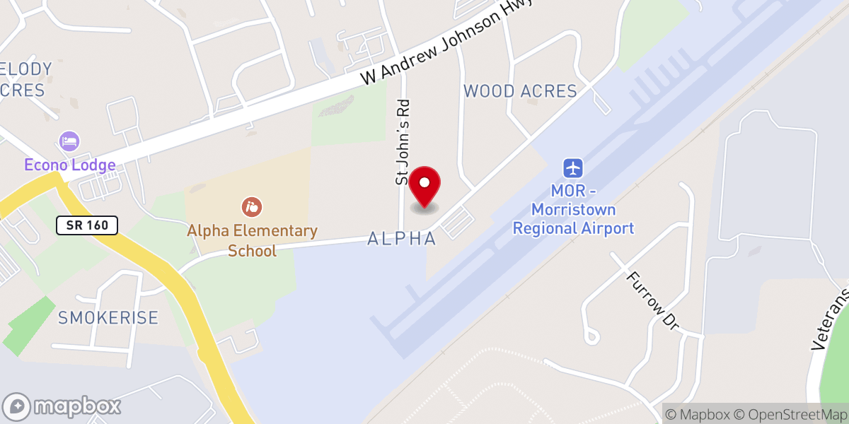 Map showing location of Alpha Church