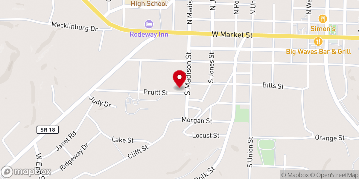 Map showing location of St Paul CME Church