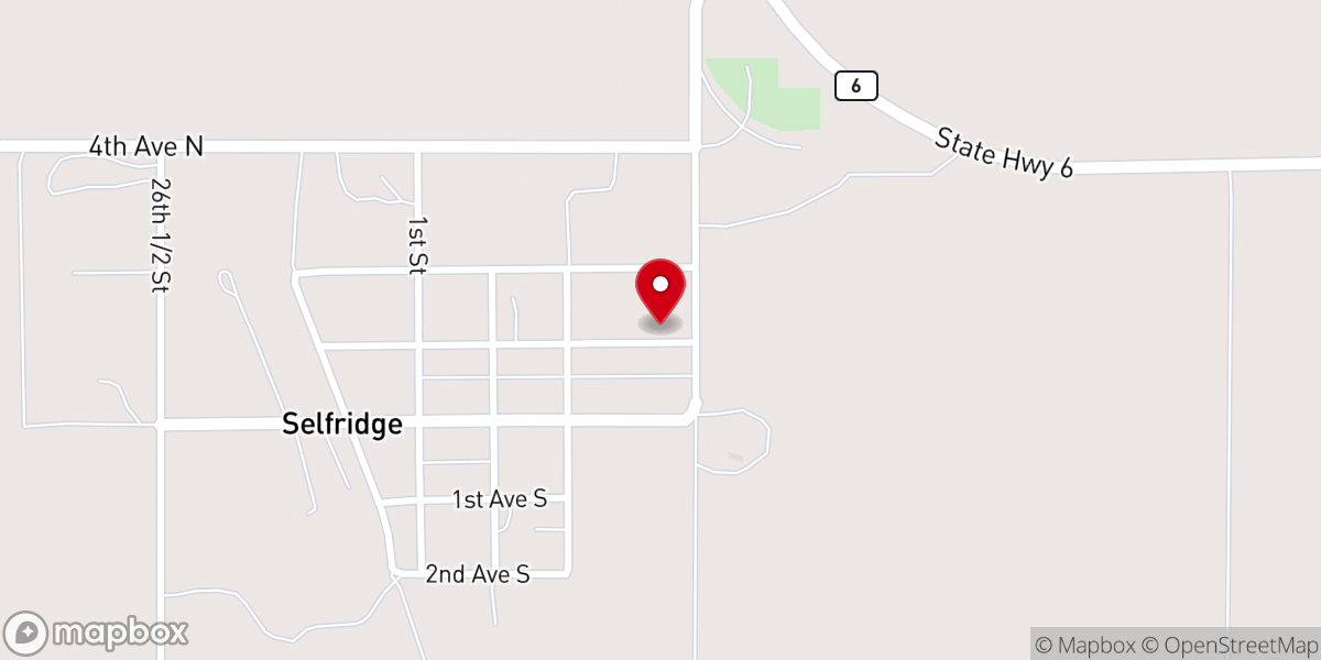 Map showing location of Selfridge Assembly of God Church - Food Distribution Center