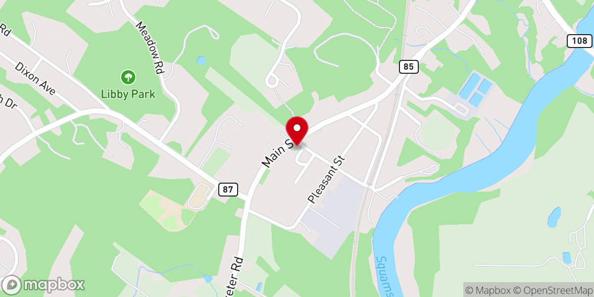 Map showing location of Newfields Community Church