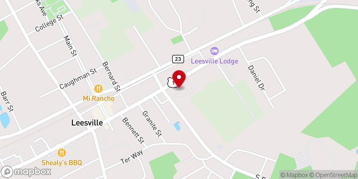 Map showing location of Leesville United Methodist Church