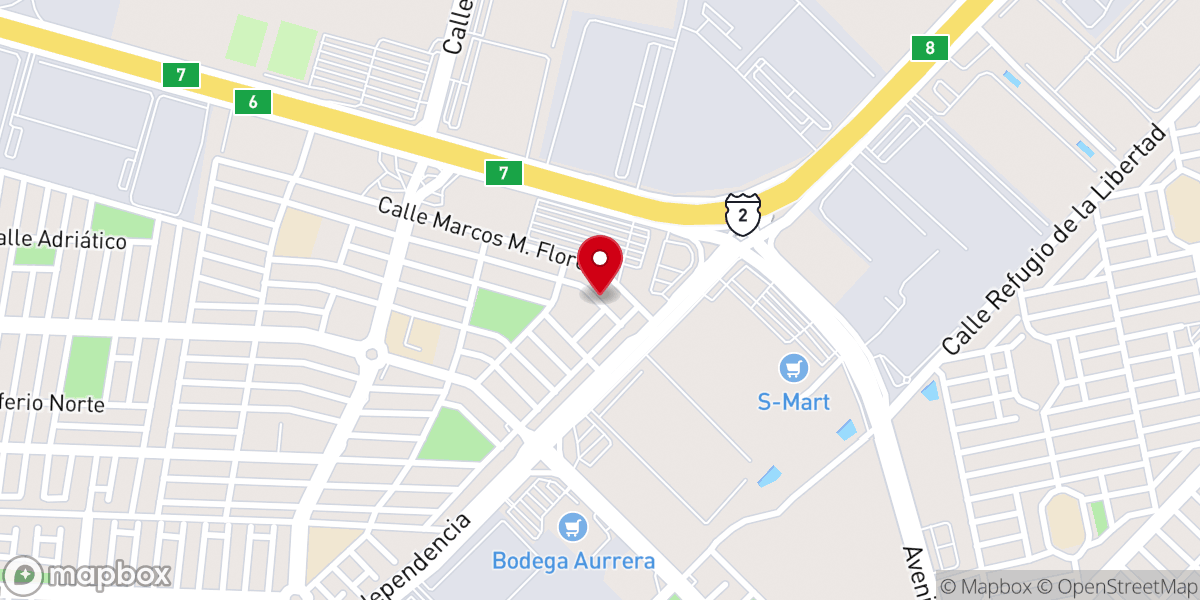Map showing location of Iglesia Bautista Elim
