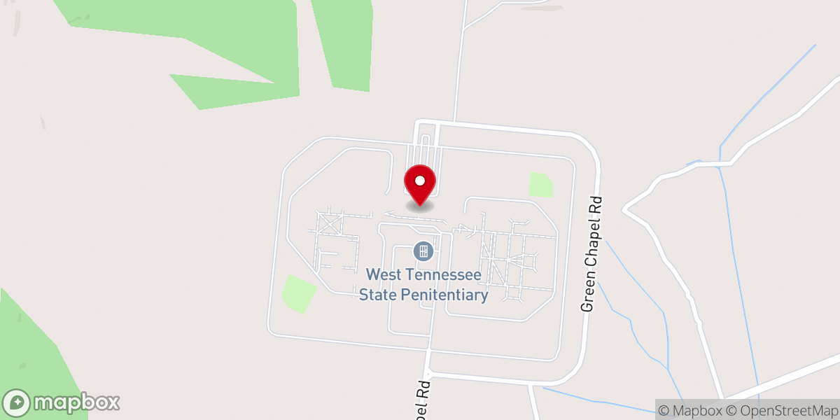 Map showing location of West Tennessee State Penitentiary
