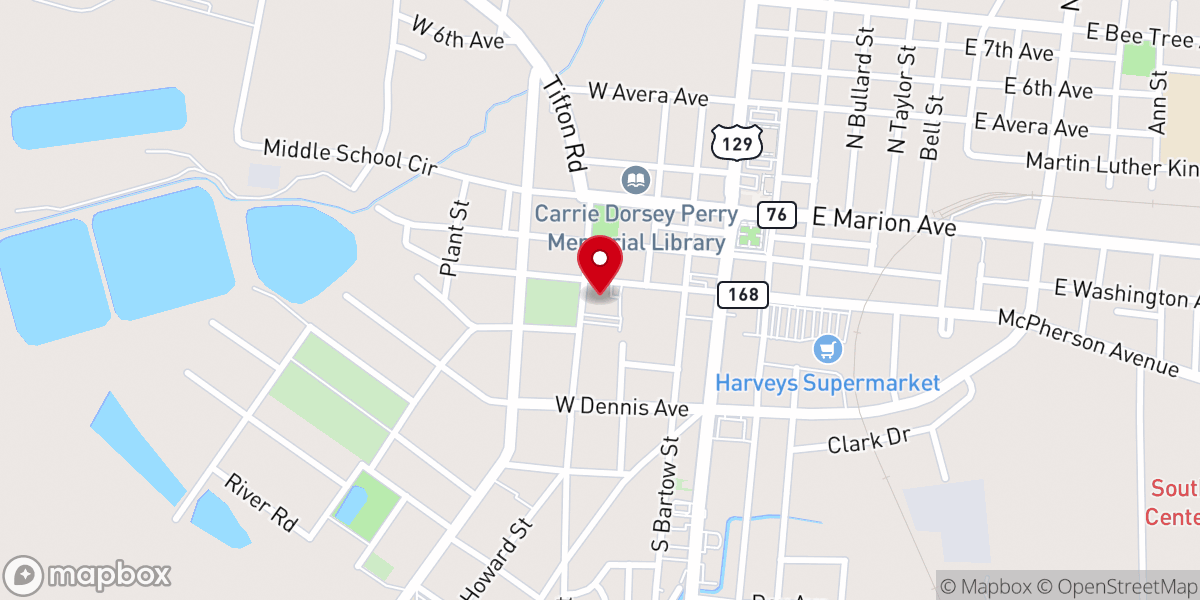 Map showing location of Nashville United Methodist Church