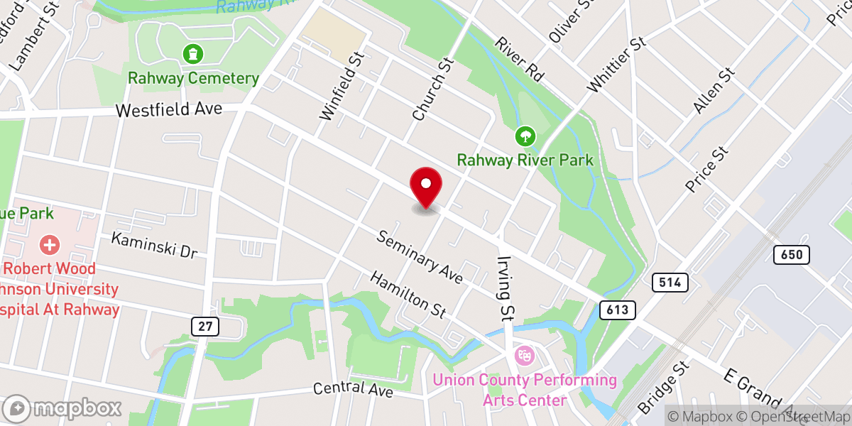 Map showing location of The Family Center NJ
