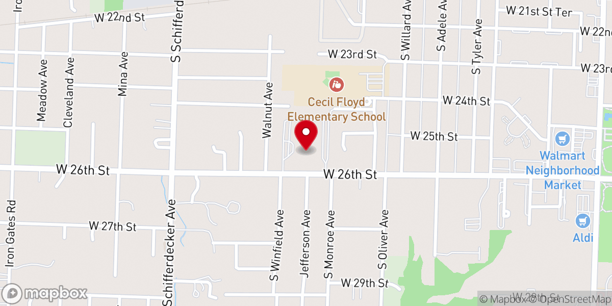 Map showing location of Saint Paul's Church