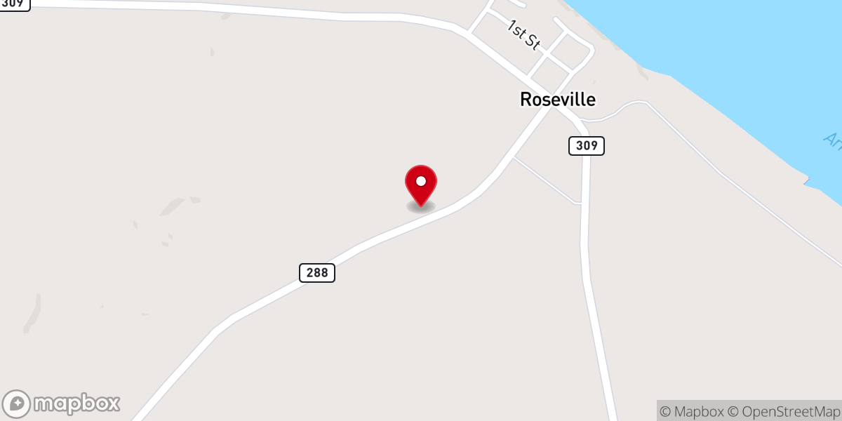 Map showing location of Roseville Baptist Church