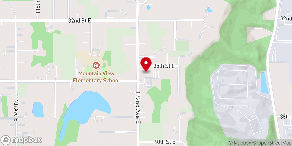 Map showing location of Mountain View Lutheran Church
