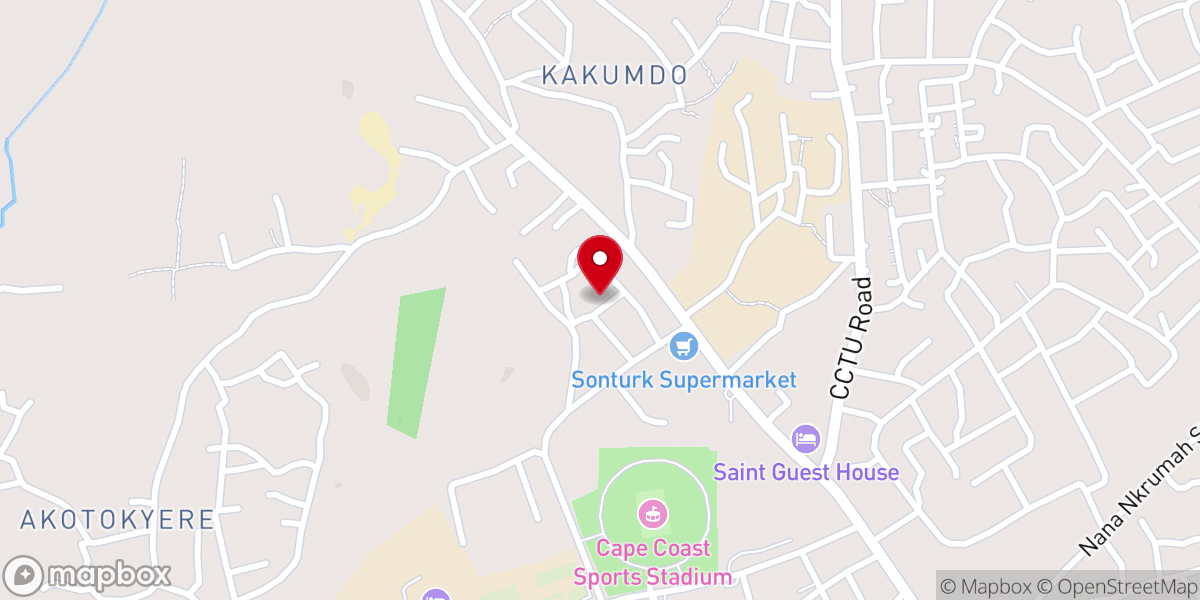 Map showing location of Praise Baptist Church