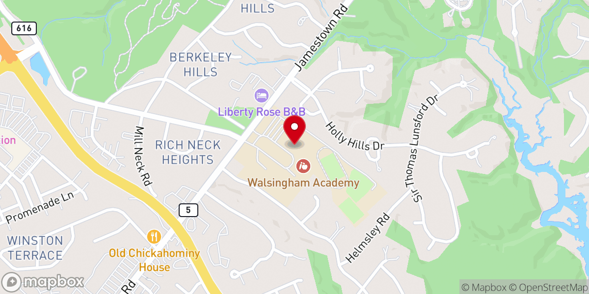 Map showing location of Coastal Church - Williamsburg