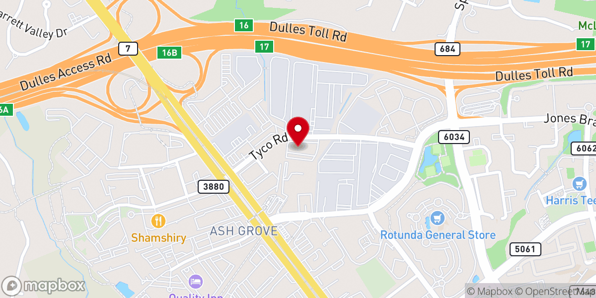 Map showing location of Tysons City Boxing