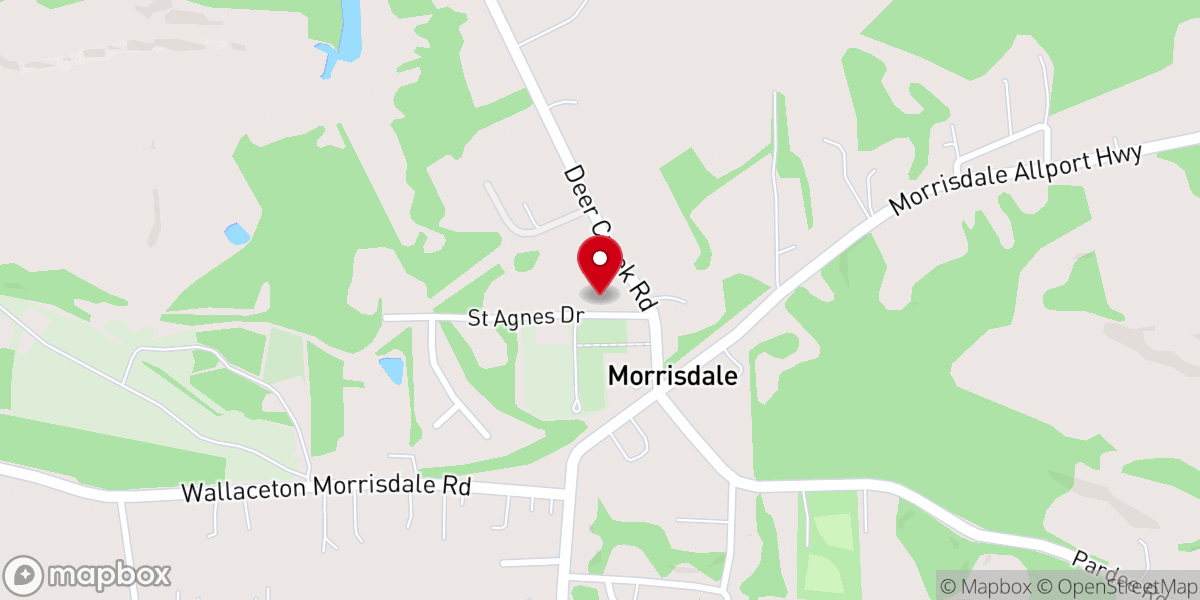 Map showing location of St Agnes Parish Center