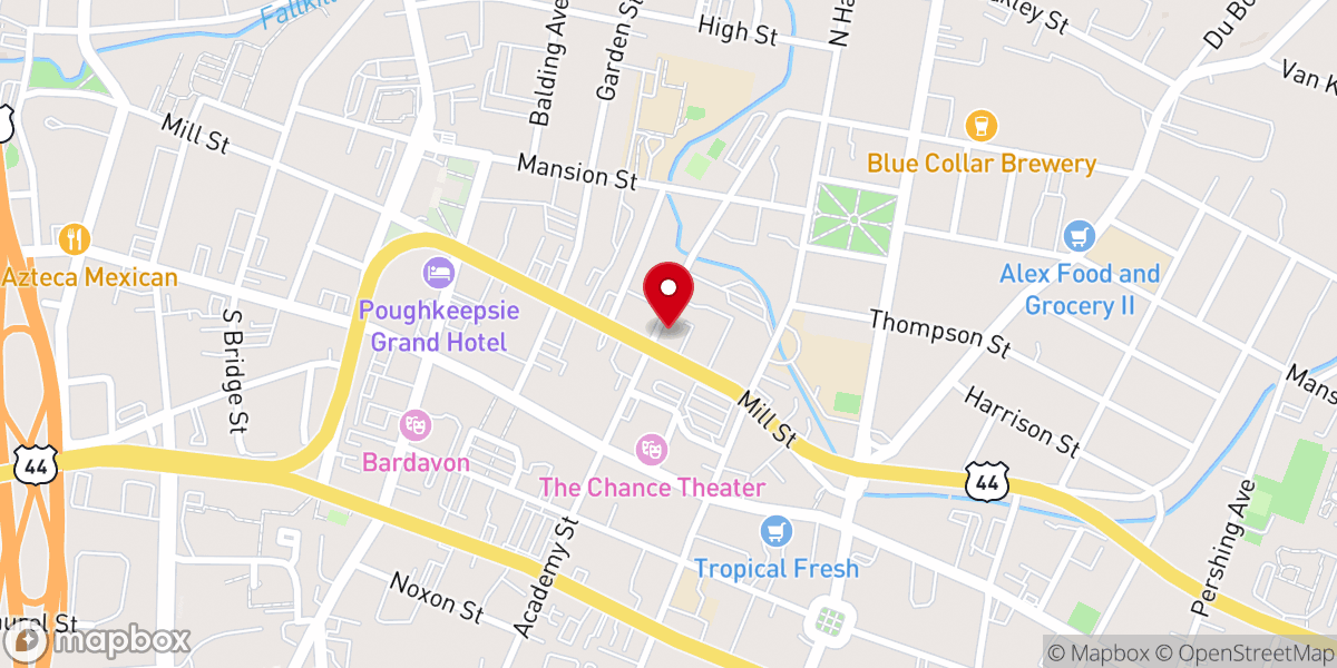 Map showing location of First Evangelical Lutheran Church