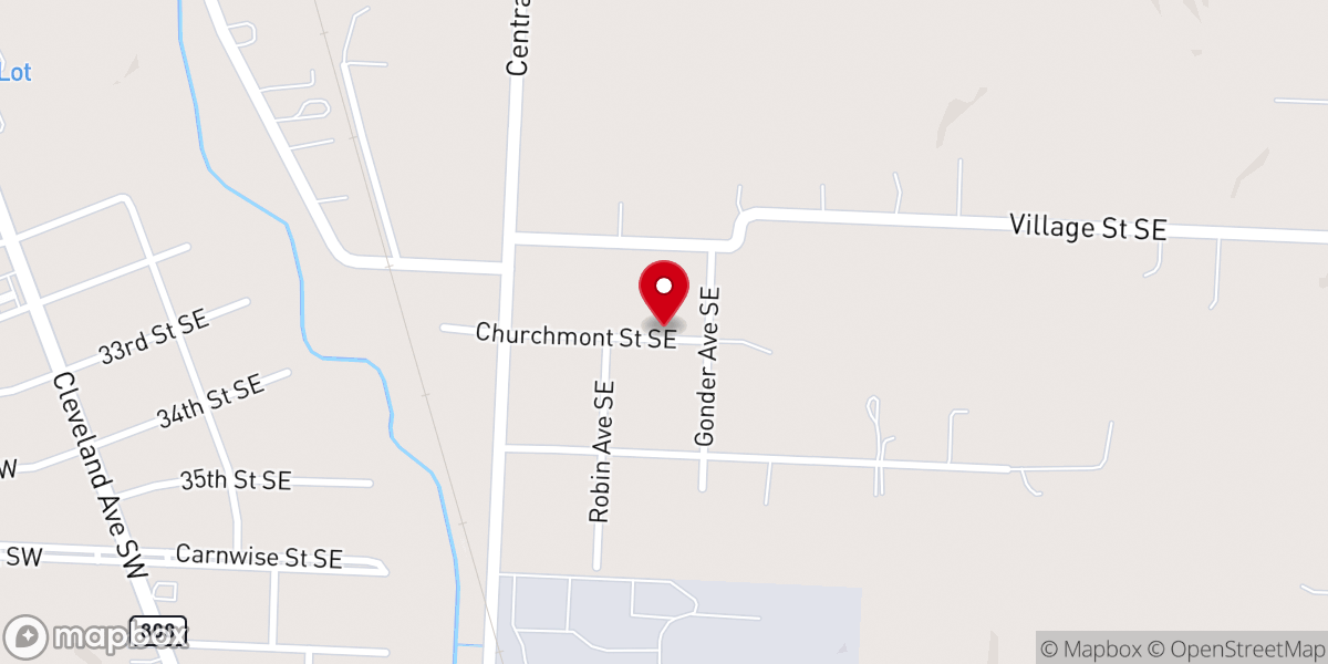 Map showing location of South Canton Community Church