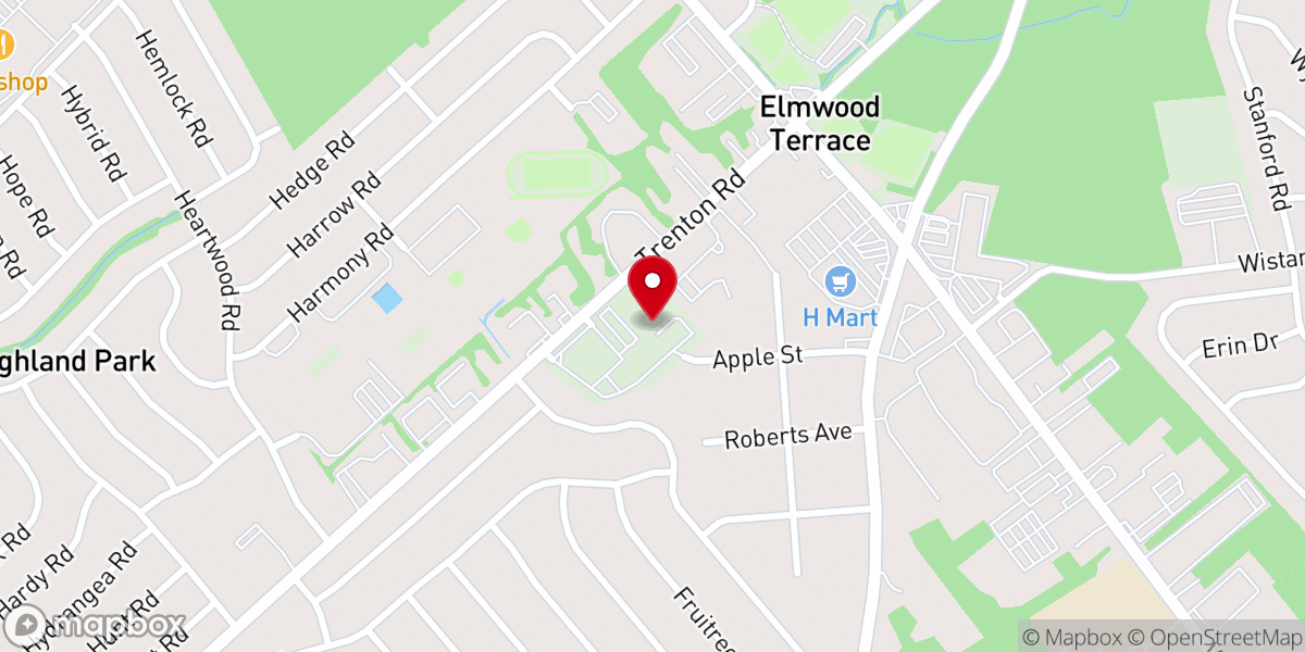 Map showing location of Queen of the Universe Parish Center