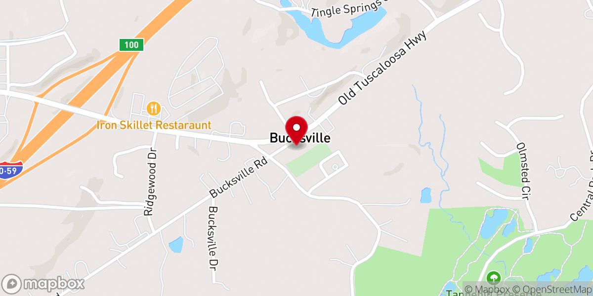 Map showing location of Parkway Baptist Church