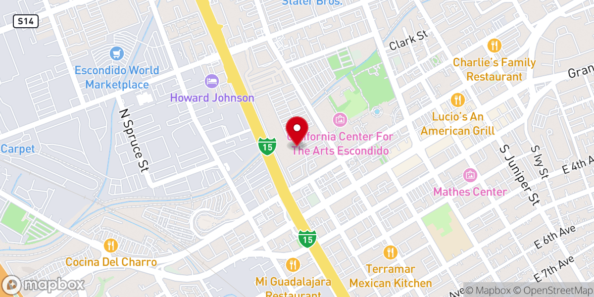Map showing location of Grace Church Escondido