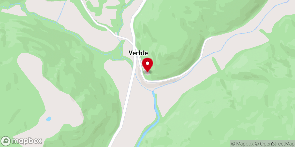 Map showing location of Verble Church