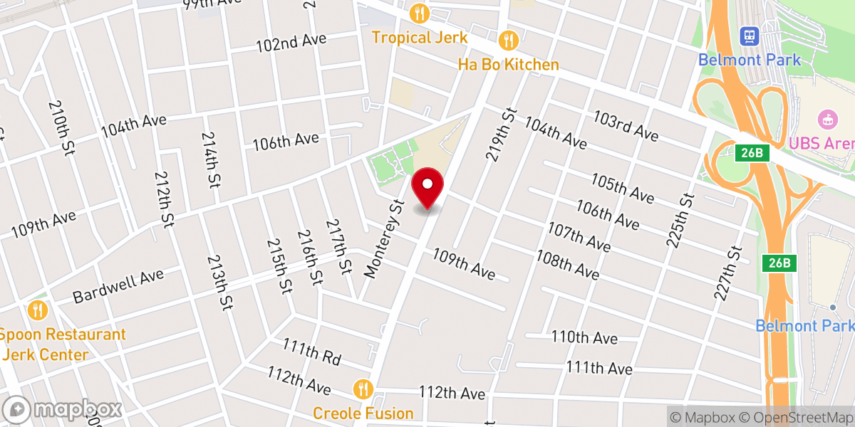 Map showing location of New Bethel Baptist Church