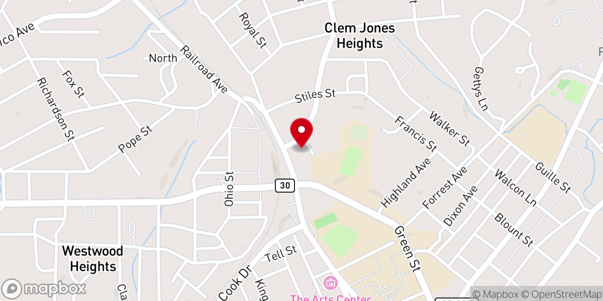 Map showing location of St Mark AME Zion Church