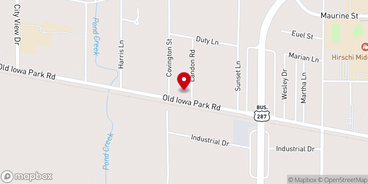 Map showing location of City View Baptist Church