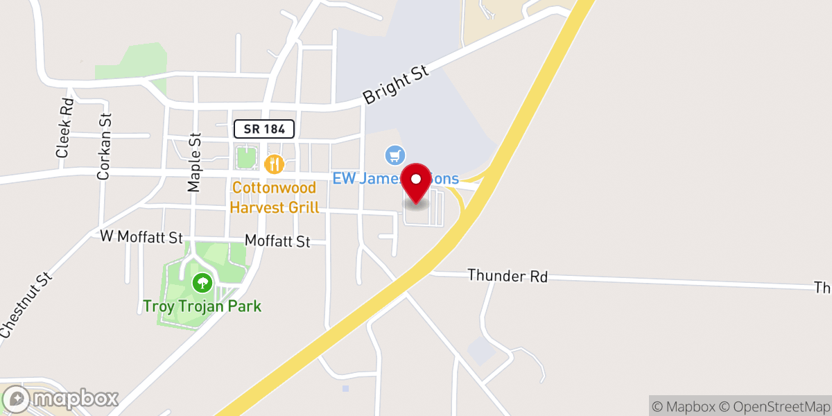 Map showing location of Troy First Baptist Church