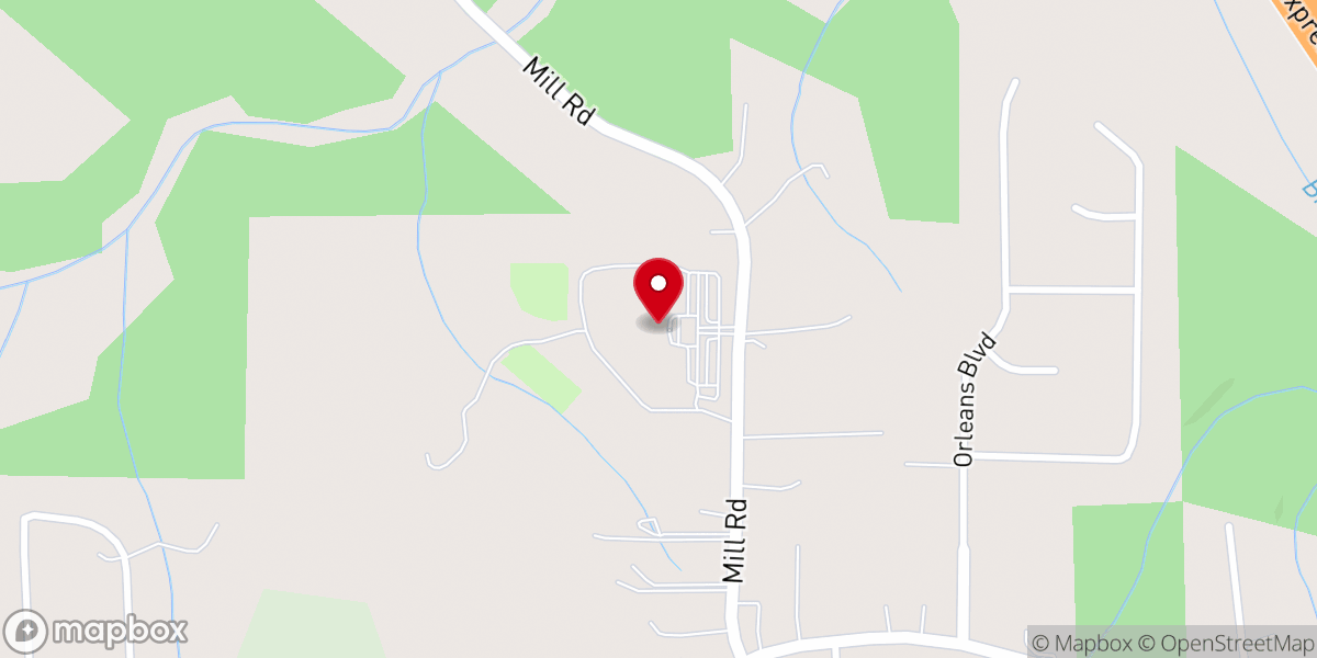 Map showing location of Peoples Baptist Church