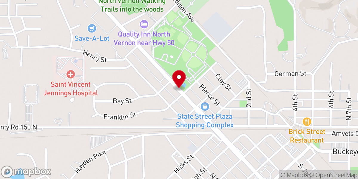 Map showing location of North Vernon City Park