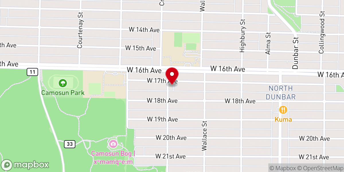 Map showing location of Dunbar Heights Baptist Church