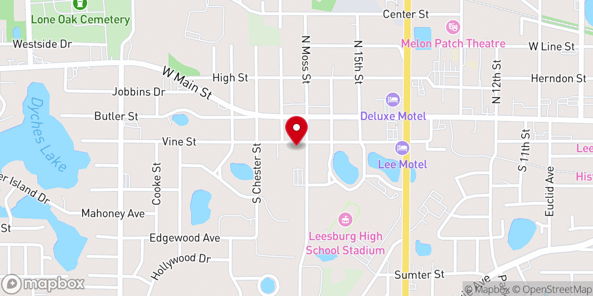 Map showing location of Unity Christian Church
