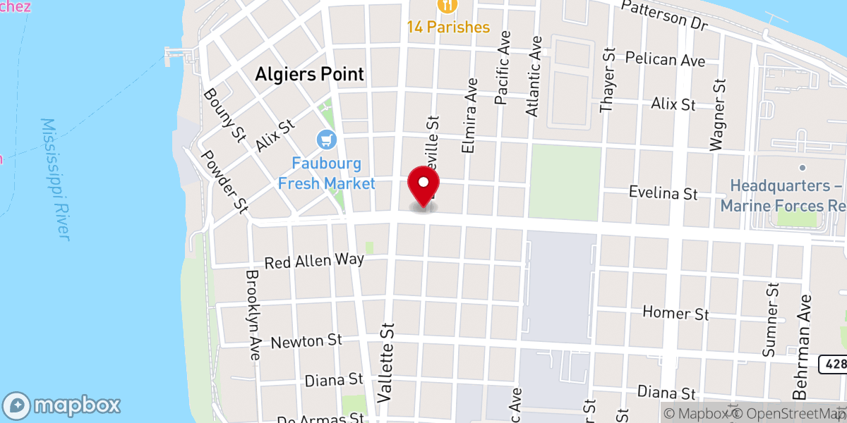 Map showing location of Household of Faith Deliverance Ministries