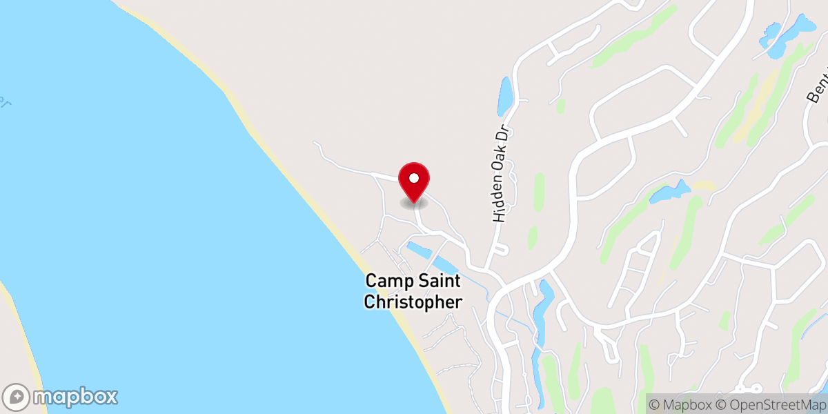 Map showing location of St. Christopher Camp and Conference Center