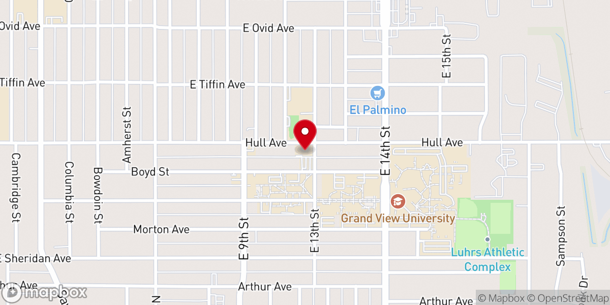 Map showing location of Grand View Lutheran Church