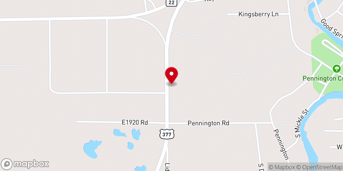 Map showing location of Calvary Baptist Church