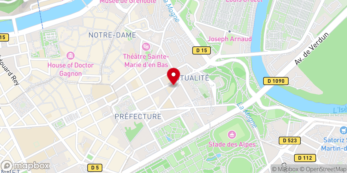 Map showing location of Église Protestante Unie de Grenoble
