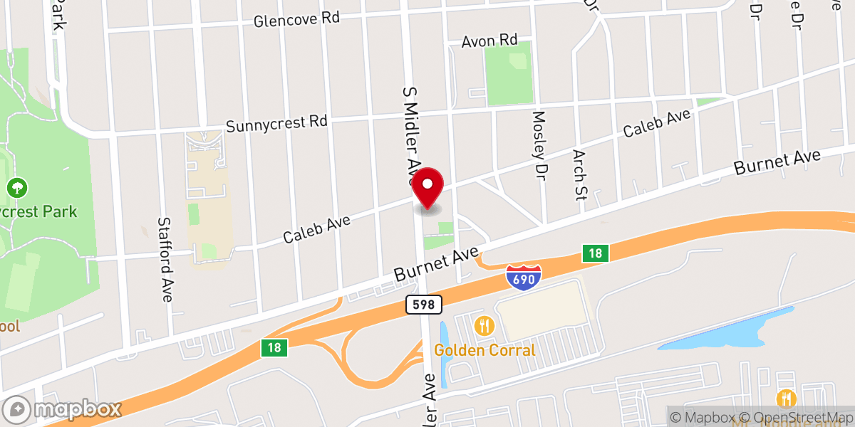 Map showing location of Midler Ave Wesleyan Church