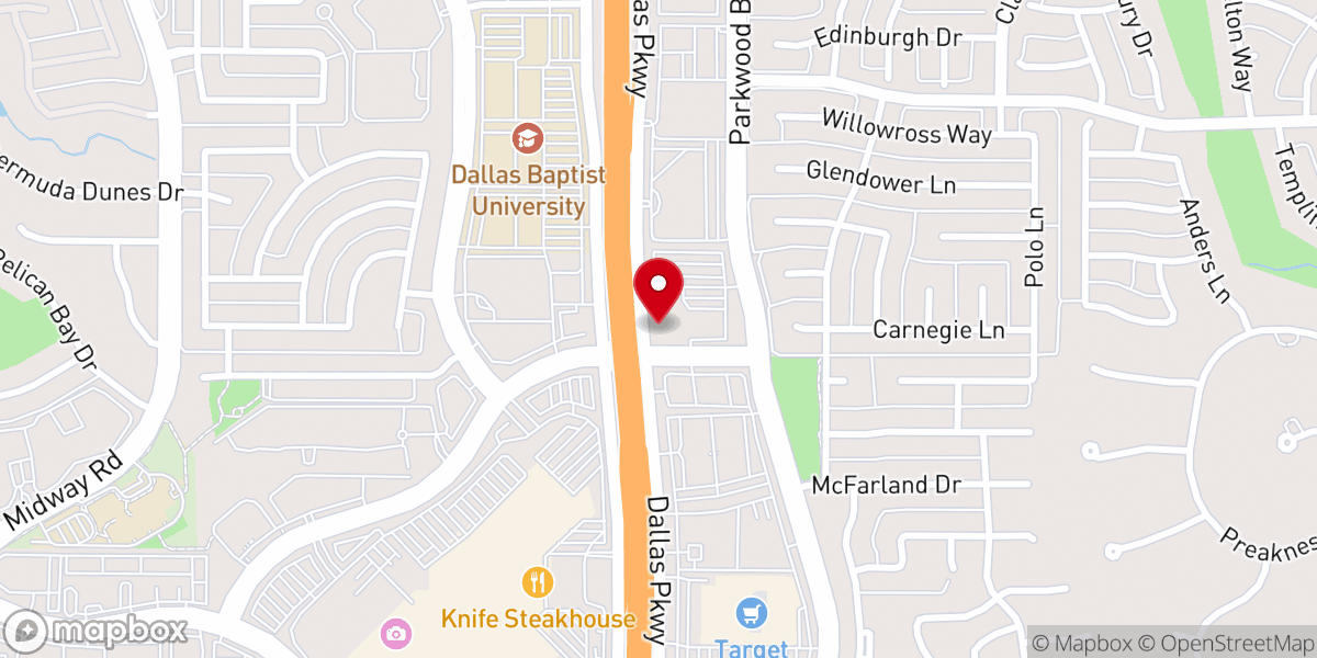 Map showing location of Parkway Hills Baptist Church