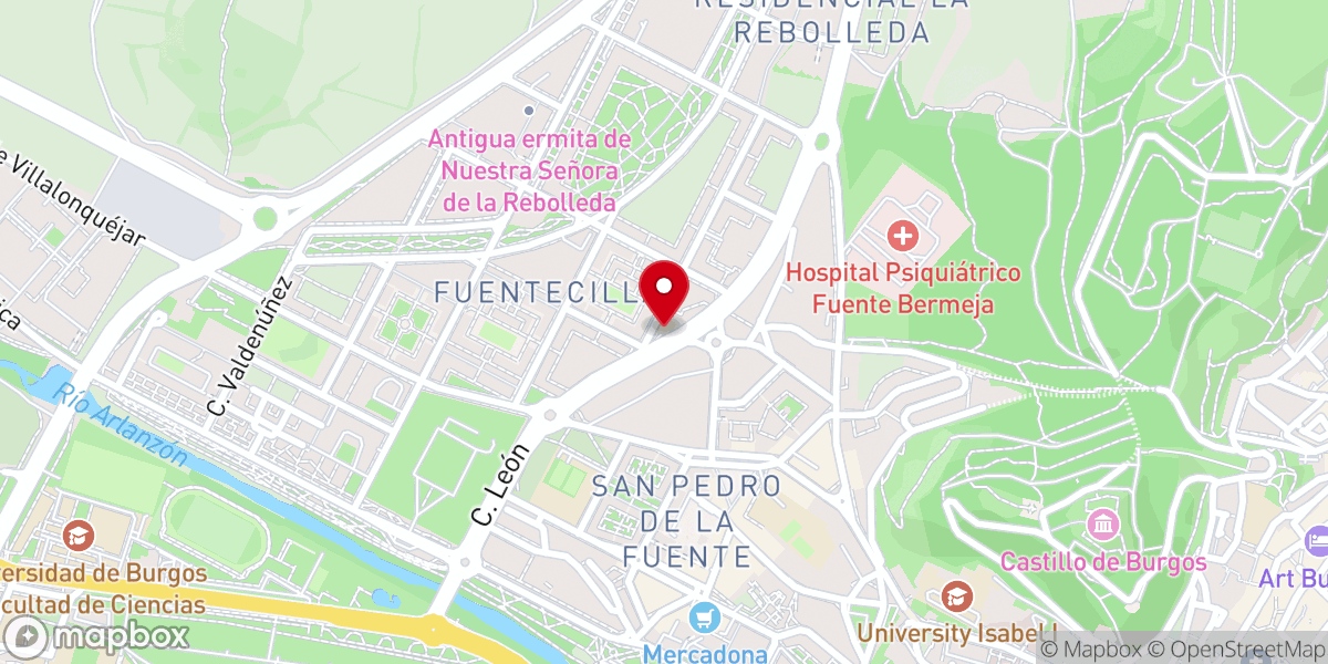 Map showing location of Iglesia de Nuestra Señora del Rosario