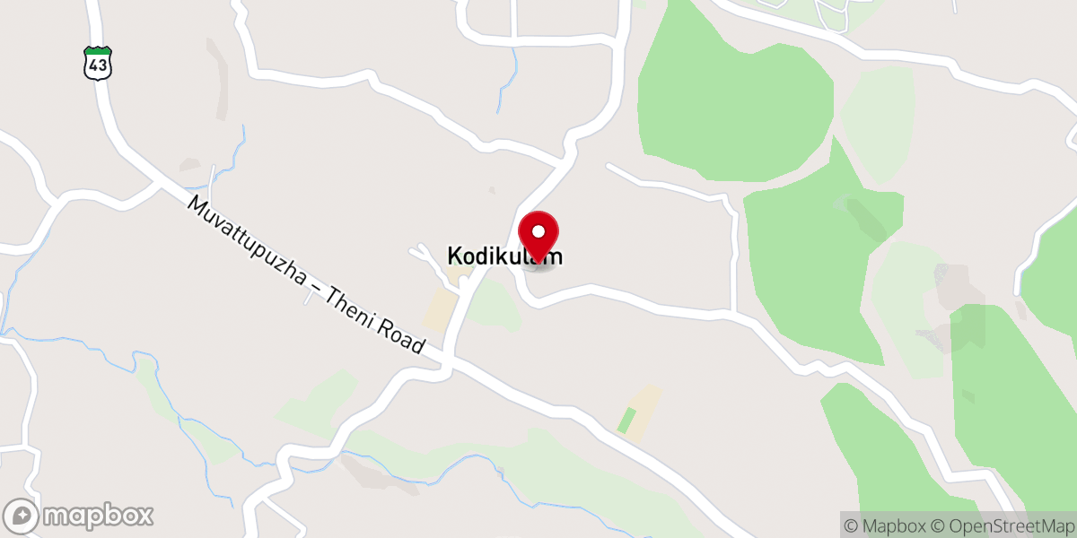 Map showing location of St. Ann's Church, Kodikulam
