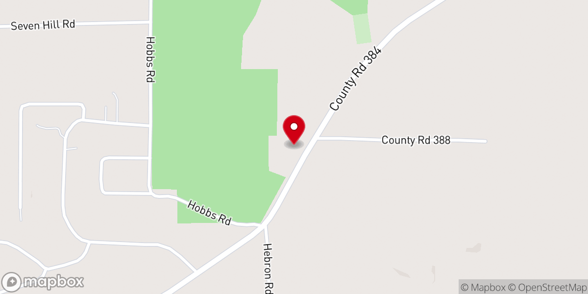 Map showing location of Hebron Church