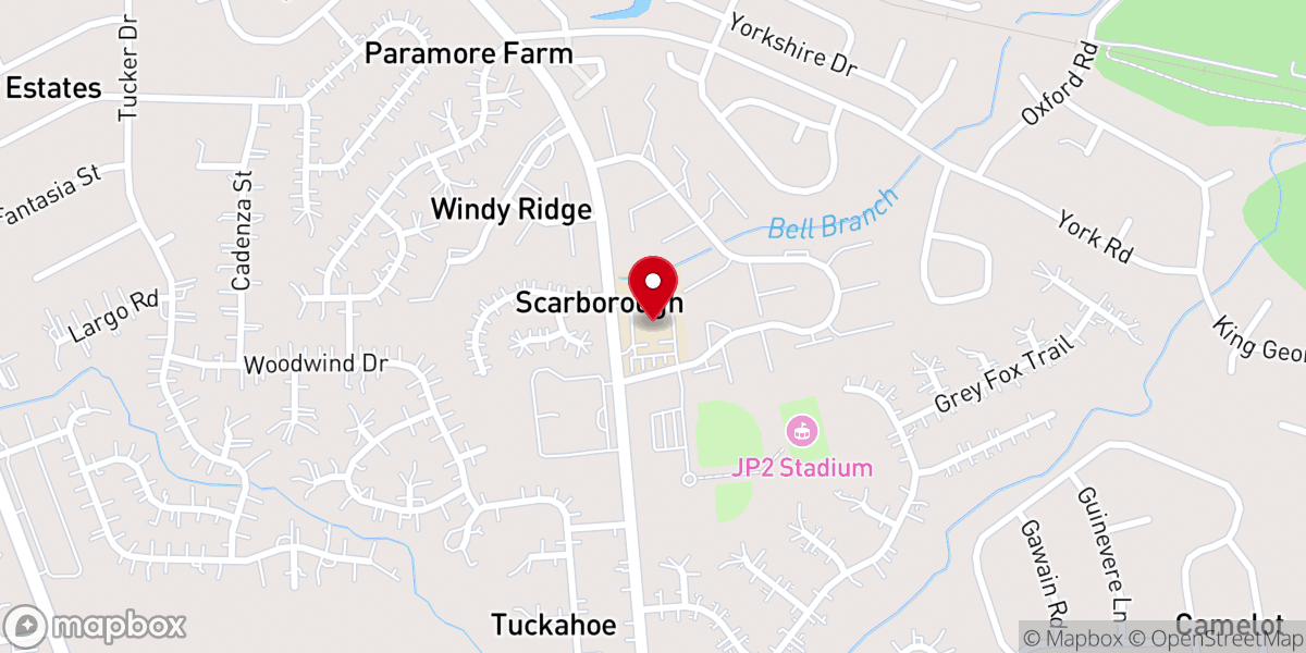Map showing location of John Paul II Catholic High School