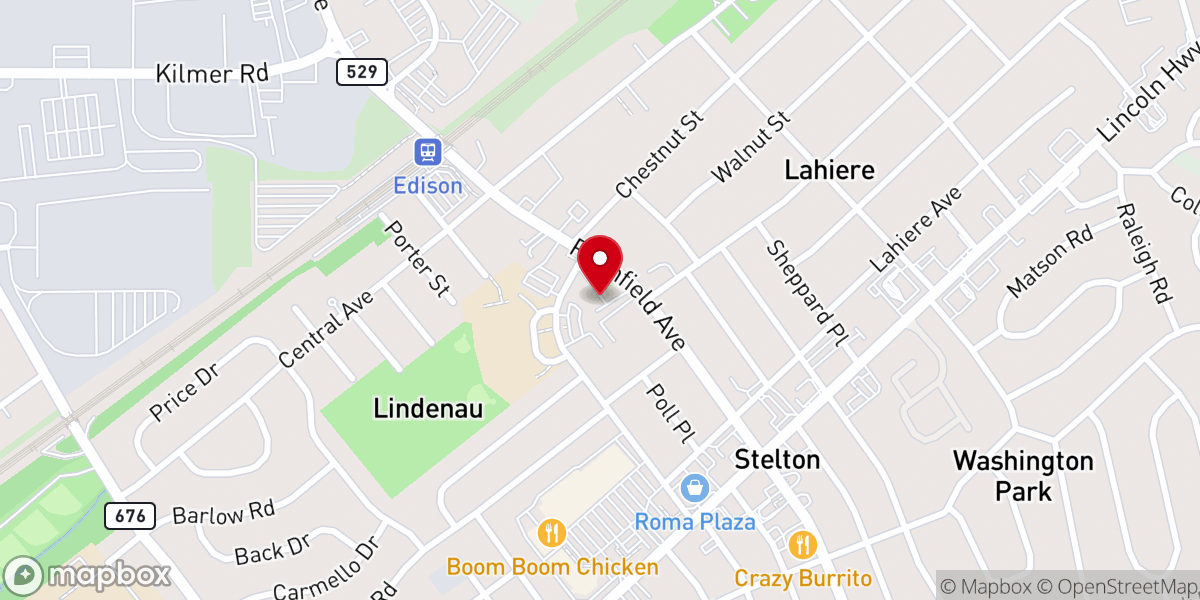 Map showing location of Stelton Baptist Church