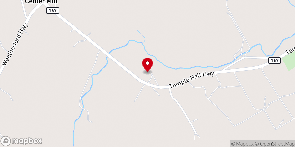 Map showing location of Temple Hall Church