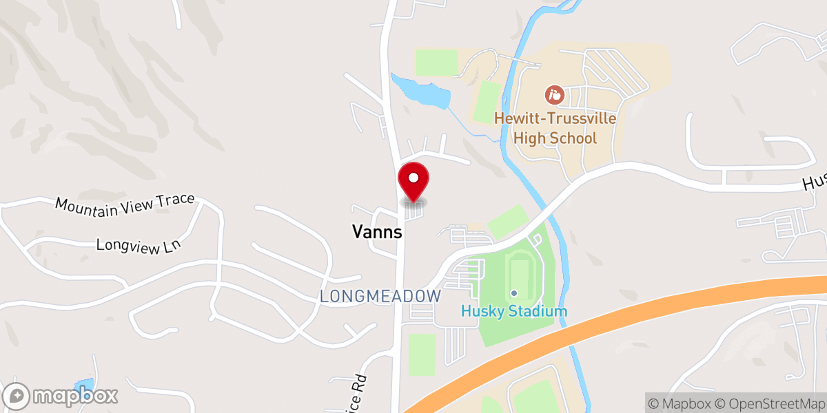Map showing location of Vann Valley Assemby of God